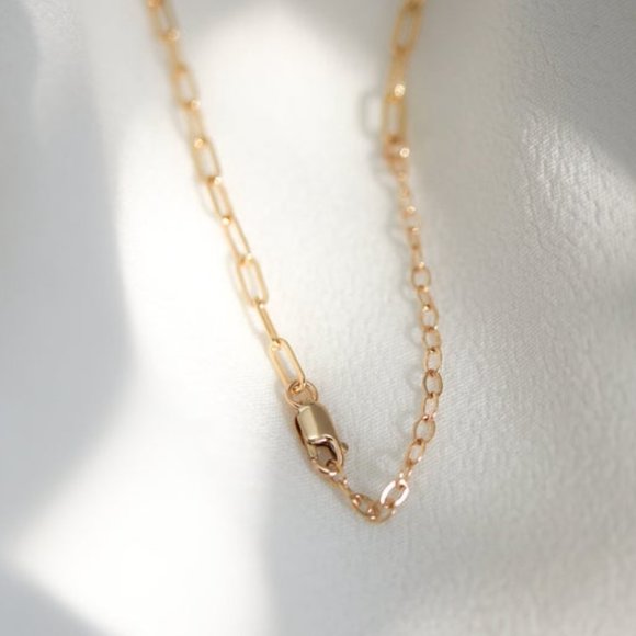 Gold Filled Paperclip Chain Necklace - Picture 3 of 4